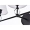 Bethany 3 lights bath sconce in black with white fabric shade